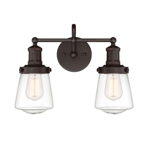 Designers Fountain Taylor 15.25in 3-Light Satin Bronze Industrial Indoor Vanity Light with Clear Glass Shades 69502-SB - main